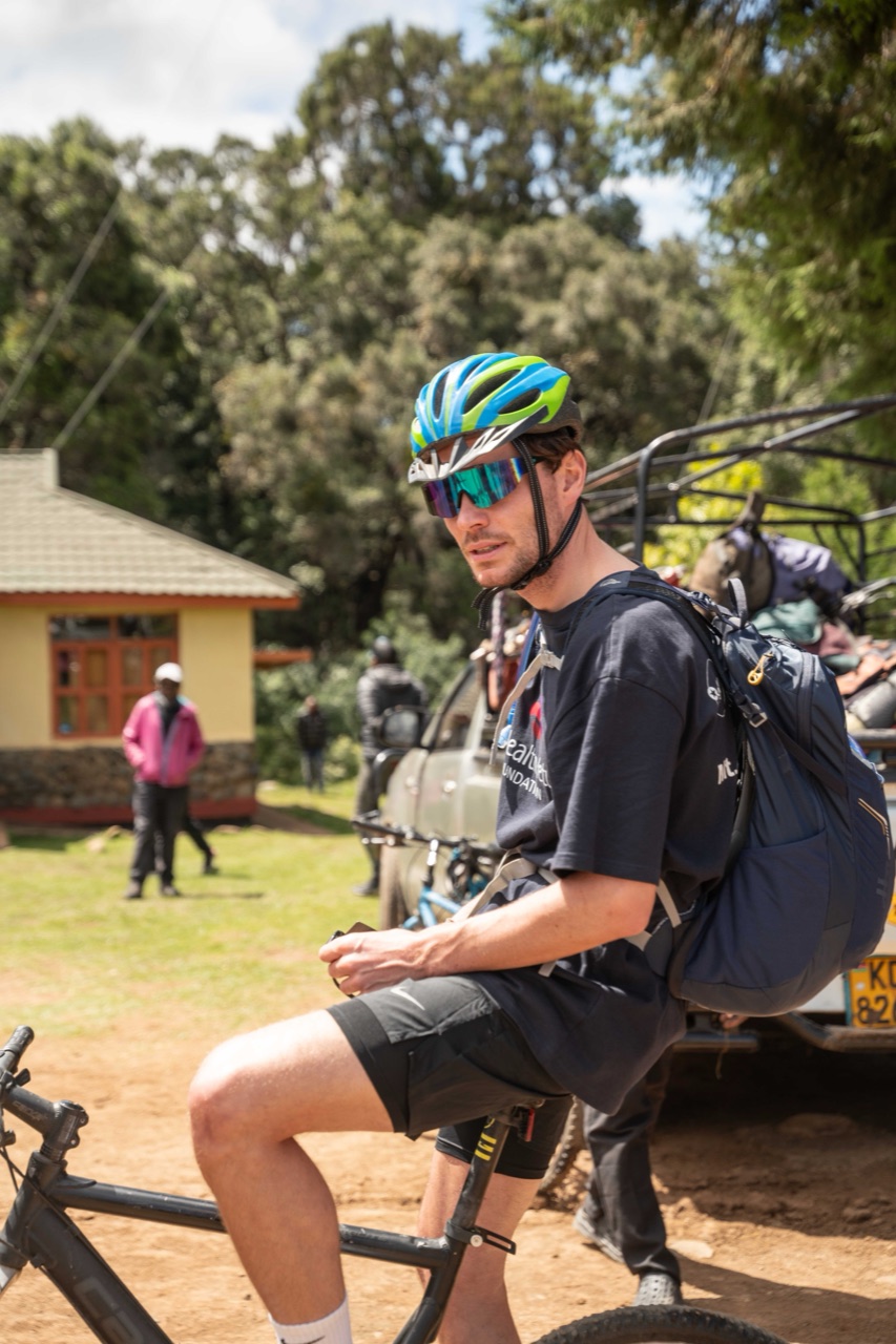 A Yetu Triathlon athlete on the slopes of Mount Kenya